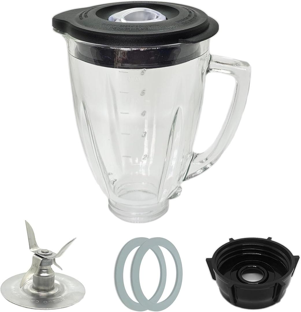 6 Cup Blender Glass Jar Replacement Parts with Blade for Oster Osterizer Classic Series NOT fit Pro Master or Versa models