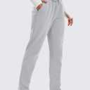 MAGCOMSEN Women's Sherpa Lined Sweatpants Winter Warm Fleece Pants Water Resistant Heavy Insulated Thermal Pants Outdoor (Gray, S)