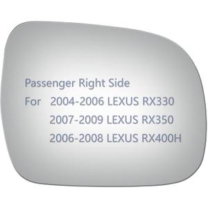 JZSUPER Side Mirror Glass fit for 2004-2006 Lexus RX330, 2007-2009 Lexus RX350, 2006-2008 Lexus RX400H Passenger Right Side RH Convex, Including Adhesive