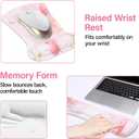 MOSISO Desk Mat Keyboard Mouse Pad Set, Large Gaming Mouse Pad&Keyboard Wrist Rest&Mousepad with Wrist Rest&Coaster, Ergonomic Non-Slip Home Office Mousepad with Memory Foam, Pink