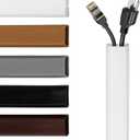 Rubber Bond TV Cord Hider Cable Protector - Strong Self Adhesive Wall Cord Cover Cable Hider - Low Profile Cable Management Wall Cord Concealer Cable Raceway (White, 10 Feet)