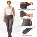 Plus Size Fleece Lined Tights Women, 300g Warm Pantyhose Leggings, Fake Translucent Thermal Tights Winter (3X-Large-4X-Large, Grey)