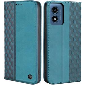 Wallet Case for Motorola Moto G Play 5G (2024) 6.5 inch - Moto G 5G 2024 Flip case, PU Leather Strong Magnetic Folio Phone Cover with Card Holder Slots, Green