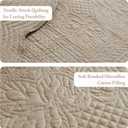 Madison Park King Quilt Set - Damask Coverlet Set for King Size Bed, Cottage Oversized Quilt Set, Scallop Edge, All Season, Pre-washed Cotton-Filled Quilt, Tuscany, Khaki 3 Piece