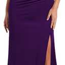 WOOSEA Women's One Shoulder Sleeveless Split Bodycon Mermaid Evening Cocktail Long Dress, Large, Purple