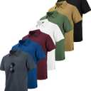 SCODI 7 Pack Polo Shirts for Men with Pocket Moisture Wicking Golf Polo Shirt Short Sleeve Outdoor Work Tactical Tshirt (XXL)