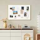 SELEAD Linen Bulletin Board 30” x 20” - Golden Aluminum Frame, Beige Fabric