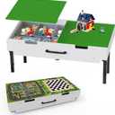 3in1 Table with Storage,Wooden Kids Activity Table for Lego,Building Block