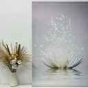 Lotus Flower Bloom in Water Canvas Wall Art Zen Spiritual White Floral Print Painting Pictures Framed Artwork Inspired Wall Art Decor for Zen Meditation Yoga Home Spa Zen Bedroom Bathroom Living Room (16"L x 12"W)