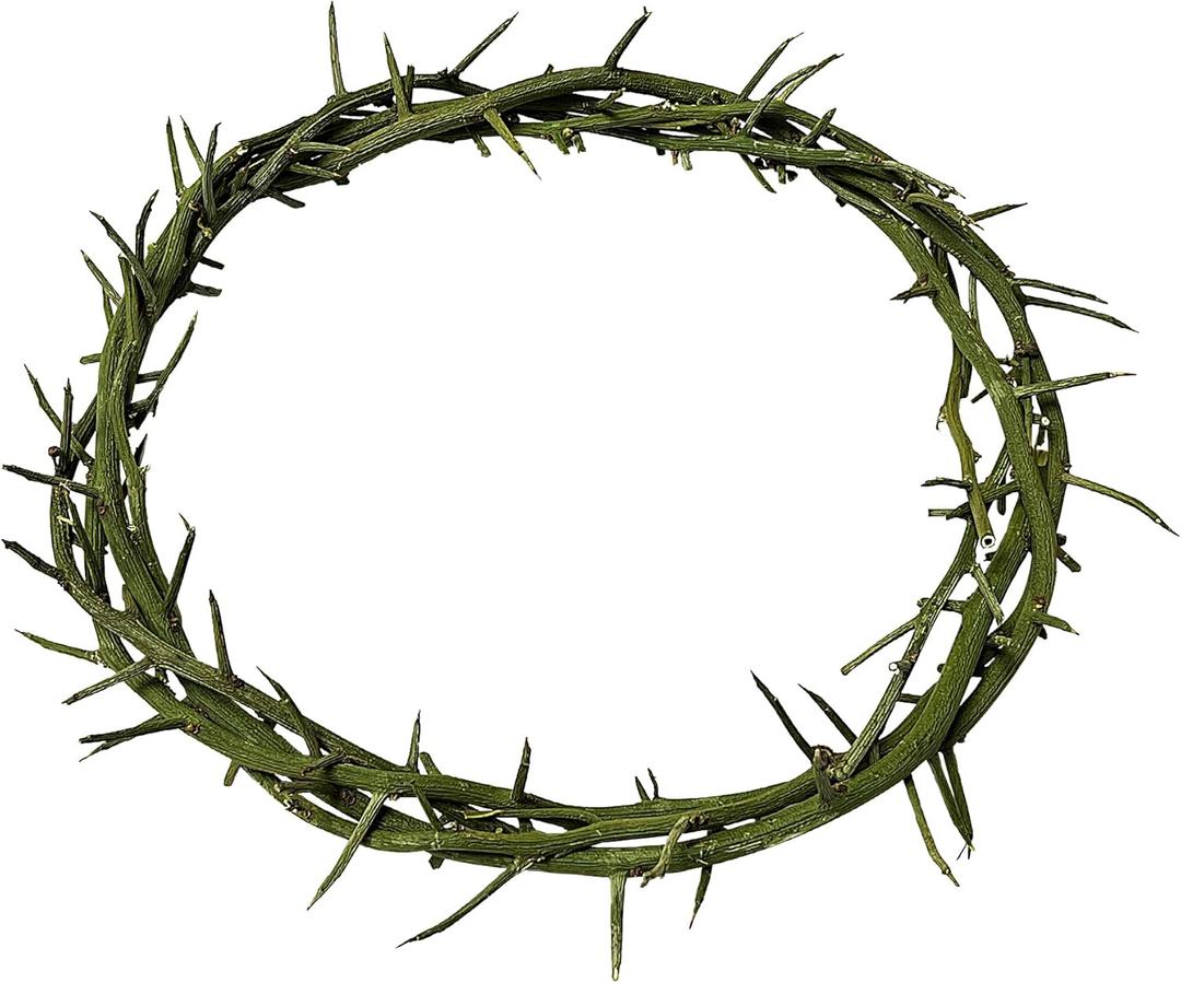 Jesus Crown of Thorns Headpiece-Crown of Thorns Ring, 7.5-8" Crown of Thorns Plant,Handmade Wearable Crown Decor for Christian Easter, Church Events, and Christmas Tree Topper