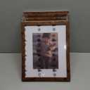 KINLINK 8x10 Picture Frame Brown Set of 4, Wooden Photo Frames Matted 5x7 with Plexiglass for 5x7 with Mat or 8x10 without Mat for Table and Wall Display