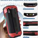 Protective Case Cover for Zebra TC51 TC52 TC56 TC57 TC510K Rugged Boot with Hand Strap for Zebra Phone Case with Tempered Glass (Red)