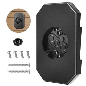 8141DBL Siding Mounting Plate,FreeCat Outdoor Light Mounting Block Fits 1/2" Lap Double Viny Siding,Built-in Electrical Box Easy Installation with All Hardware Included