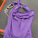 Women's Plain Sexy Bodycon Halter Mini Dress Vacation Dresses for Women Purple XS