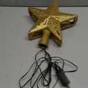 DG-Direct Christmas Tree Topper Lighted Star [Gold],3D Hollow Sparkling Star Christmas Tree Topper with Rotating Magic Cool White Snowflake Projector for Christmas Tree Ornament (Gold)