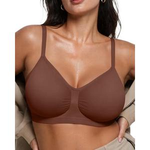OEAK Bralettes for Women No Padding Comfortable Wireless Bras Seamless Bralette No Underwire Bra Cute Everyday Tshirt Bras M