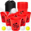 ropoda Giant Yard Pong,Yard Games with Durable Buckets and Balls - Choose Red Large, XL, or Green - Glow in The Dark, Outdoor Game with Carry Bag for The Beach,Lawn, Great Gift Choice for Families