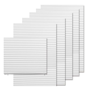 6-Pack Temporary Pleated Shades for Windows, Fabric Pleated Blinds with Adhesive, No Tools No Drilling Free Cut to Size Room Darkening Shades (70% Shadeing - White 35' W x 71' H)