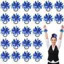 Shappy 2 Color Mini Pom Poms Hair Ropes for Football Cheerleading 4 Inch Ponytail Holder for Team Spirit Sports Dance Cheer (Blue)