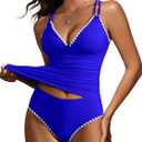 ANRABESS Women's Tankini Set, Tummy Control Two Piece Swimsuit, Perfect for Beach Vacation, Versatile Summer Bathing Suit 2026 (Large, Royal Blue)