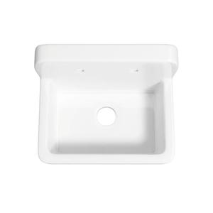 Utility Sink, Wall Mounted Farmhouse Bathroom Sink, Modern Laundry Sinks Above Counter, Floating Porcelain Ceramic Tub High Back for Garage, Washing Room, Kitchen