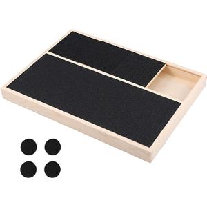 Wooden Dog Nail Scratching Board Portable Puppy Nail File Toy Safe Puppy Claw Scratch Board with Treat Compartment for Dog Cat Claw Care (Style 2)