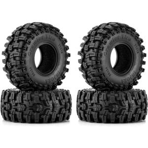 INJORA 1.0 Tires - 58 * 24mm Swamp Stomper S5 Tires for SCX24 AX24 TRX4M FCX24 1/24 1/18 RC Crawler Car,T1015