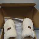 OOW Cozy House Slippers for Women with Memory Foam Soft Warm Fuzzy Slippers Women Home Womens Slipper Shoes for Indoor (9, Cream)