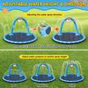 Instraella Splash Pad for Kids and Dog, 110" 2-in-1 Large Sprinkler Mat with Basketball Hoop and Arch for Kids Outdoor Play, Shoot Game for Backyard, Inflatable Water Toys More Fun for Boys and Girls