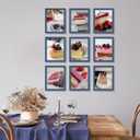YESKAY 8x10 Picture Frame Set of 9, Display Pictures 5x7 with Mat or 8 x 10 Without Mat, Multi Photo Frames for Wall Mounting or Table Top Display, Blue