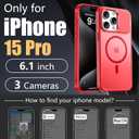 Innaght Magnetic for iPhone 15 Pro Case with Stand,Compatible with MagSafe,Rugged,Heavy Duty,Protective case Kickstand,[Built-in Invisible Stand],Red