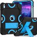 Cantis Case for iPad 11-inch (A16) 2025/ iPad 10th Generation 2022 (10.9 inch), Shockproof Cover 10th Generation with Pencil Holder & Kickstand, Black+Blue