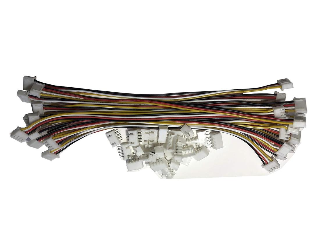 15 PCS 4 PIN JST XH Female Connector on Both Side - 200mm 1007 26 AWG & 30 PCS 4 PIN JST XH Male Connector