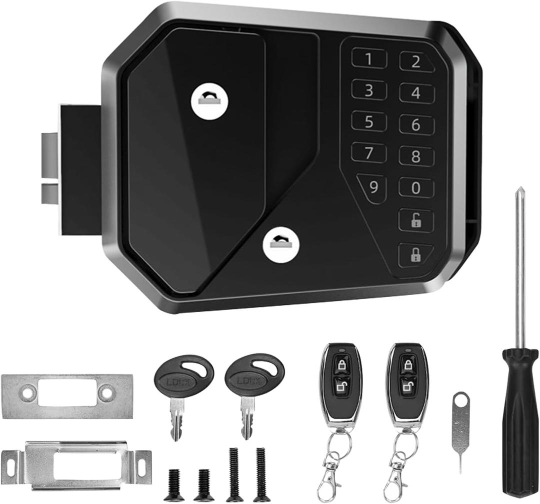 RV Door Lock, Keyless Entry with Password and Remote Control, Universal Fit for Travel Trailers and Campers, 2.75x3.75 Lock Hole