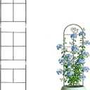 46" Metal Garden Trellis, 3-Section Plant Trellis for Climbing Plants Indoor & Outdoor, Plant Support for Roses, Vines & Vegetables, 1 Pack, Black