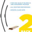 Rain-X 810336 Total Clear Beam Wiper Blades 26" & 17" Windshield Wipers for All-Weather Performance, Rubber Squeegee for Smooth Clean Wipe & Quiet Operation - 2 Pack Value