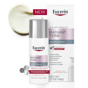 Eucerin Radiant Tone Night Cream, Dark Spot Corrector with Thiamidol, Night Moisturizer for Face Helps Visibly Reduce the Look of Persistent Dark Spots, All Skin Types, 1.7 Oz Bottle