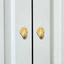 2 Pack Brass Peacocks Shape Cabinet Drawer Knobs Handles, Gold Cabinet Knobs, Dresser Antique Knobs Kitchen Bathroom Furniture Handle (Peacock-3)