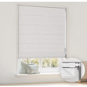 LazBlinds No Drill Cordless Roman Shades, 37'' W x 64'' H, Off White