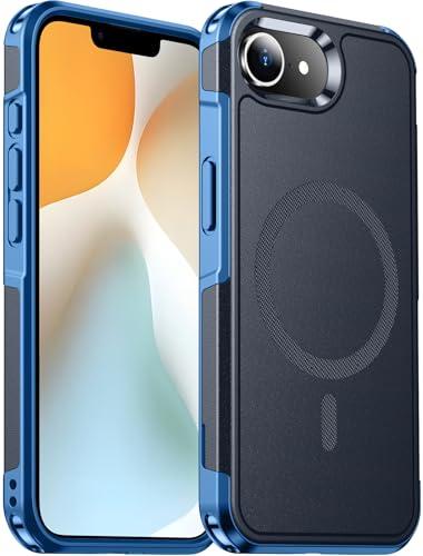 Temdan Designed for iPhone 16E Case Magnetic,[Compatible with Magsafe][Military Grade Drop Protection] Dropproof Heavy Duty Tough Rugged Shockproof Phone Case for iPhone 16E (6.1")-Seablue