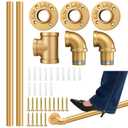 Zonon 6 ft Bar Foot Rail Kit Stainless Steel Undercounter Tubing, Gold