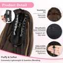 ALXNAN Ponytail Extension,24 Inch Claw Clip in Long Curly Wavy Dark Brown with Golden Blonde Ponytail Hair Extension Jaw Clip on Pony Tails Hairpiece for Women