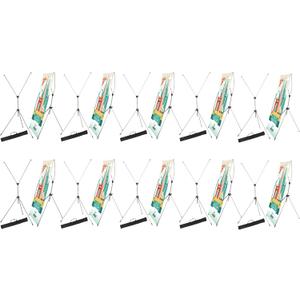 10 Pack X Frame Banner Stand Fits Any Banner Adjustable Size 23"X63" to 32"X78" with Portable Retractable Carrying Bag, Customize Banner Stand for Trade, Show Exhibition Market and Store Display