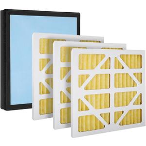 Upgraded 3 Pack MERV-11 Filter and 1 Pack HEPA& Activated Carbon Filter Replacement Set Compatible with AlorAir CleanShield HEPA 550 Air Scrubber (Pack of 4)