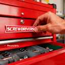 3 x Magnetic Tool Box Labels, Reusable Heavy Duty Magnetic Toolbox Labels for Garage, Workshop, Storage Bins, 12 Pcs/Red (Regular Thickness)