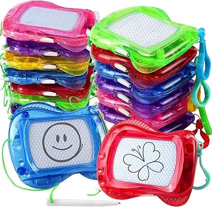 6 Pack Mini Magnetic Drawing Board for Kid(6 Colors), Keychain Clip Doodle sketch Writing Pad Goody Bag Filler, Toy Bulk for Toddler Rainbow Birthday Party Favor Classroom Supplies Treasure Box Prize