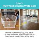 Toddleroo by North States - Superyard Duo Extra Wide Baby Gate & Play Yard: 6 Panel Playpen - Included Wall Mount Kit - Made in USA - 38.5 to 201 Inches W - 26 Inches T - Light Gray