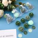Treela 24 Set Flower Candles Wedding Favor for Guests Mini Sage Green Rose Shaped Tealight Candles for Return Gift Wedding Birthday Bridal Shower Housewarming Party