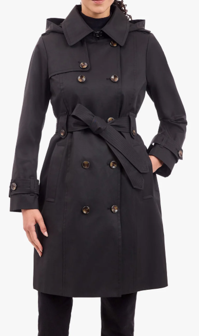 London FogWomen's Hooded Belted Maxi Trench Coat size L London FogWomen's Hooded Belted Maxi Trench Coat size L