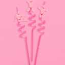 2 x xo, Fetti Bachelorette Party Pink Reusable Straw Set - 12 pc | Male Dancer Stripper Bach Party Decoration, Bridal Shower Supplies, Bridesmaid Favor, Bride to Be Gift, Engagement Drinkware (9 Inches)